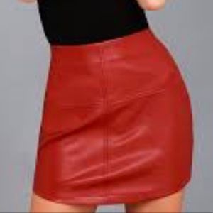 Red leather skirt! NWT